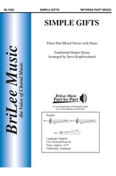 Simple Gifts Three-Part Mixed choral sheet music cover